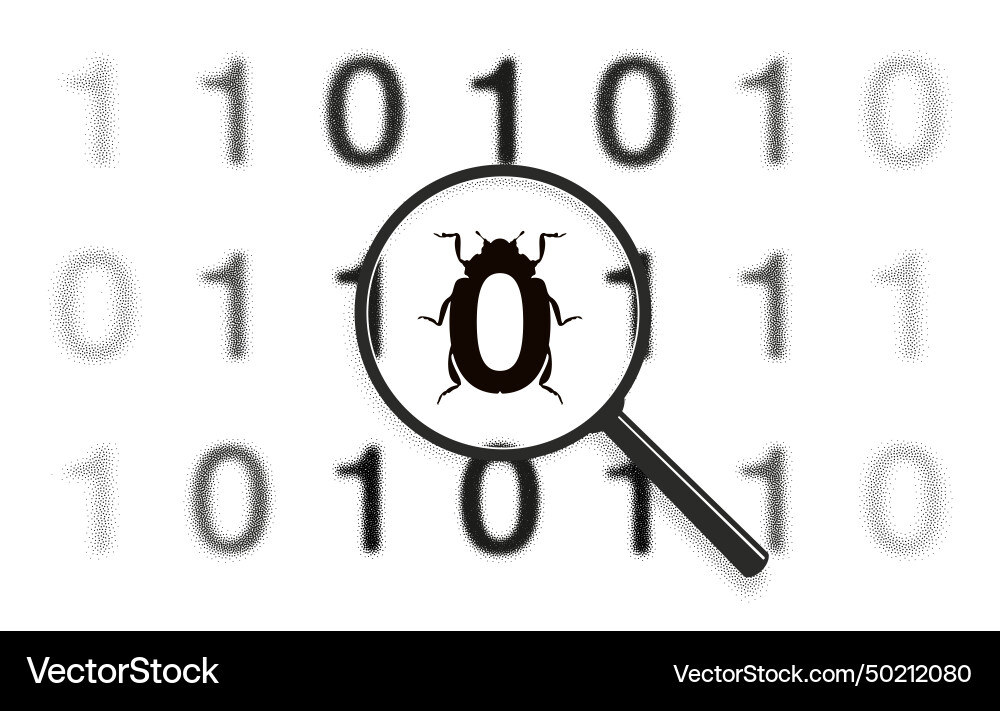 Binärcode scannen einen Fehler als Null-Virus verkleidet Binärcode scannen einen Fehler als Null-Virus verkleidet vektorbild