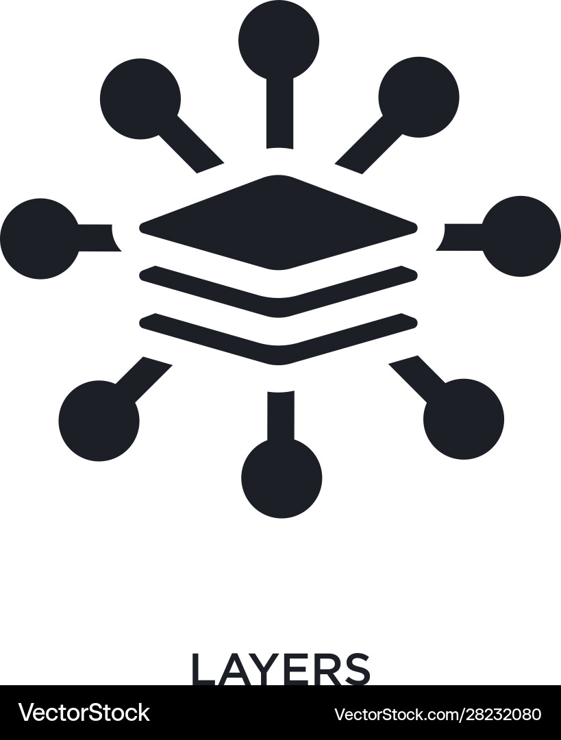 Black layers isolated icon simple element from Vector Image