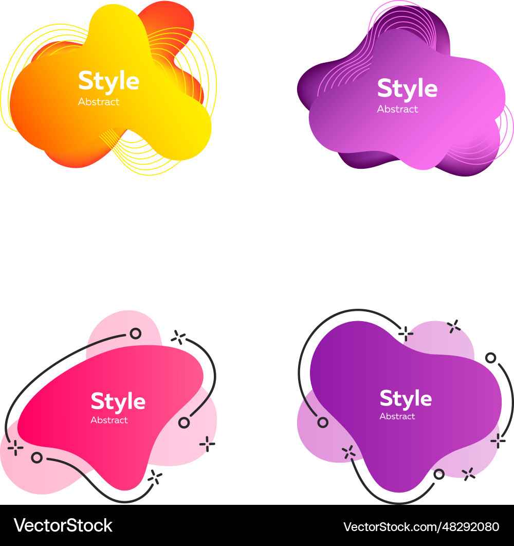 Bright multi layer irregular shapes set Bright multi layer irregular shapes set Vector Image