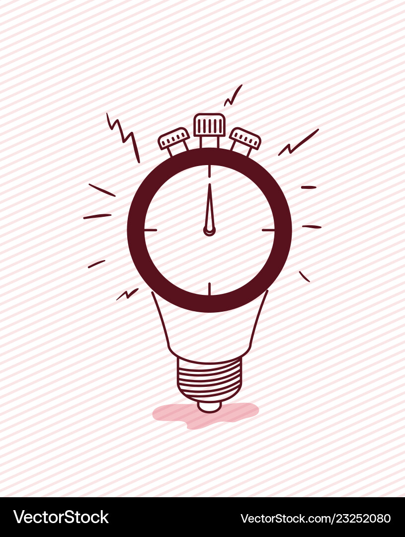 Chronometer timer with bulb vector image