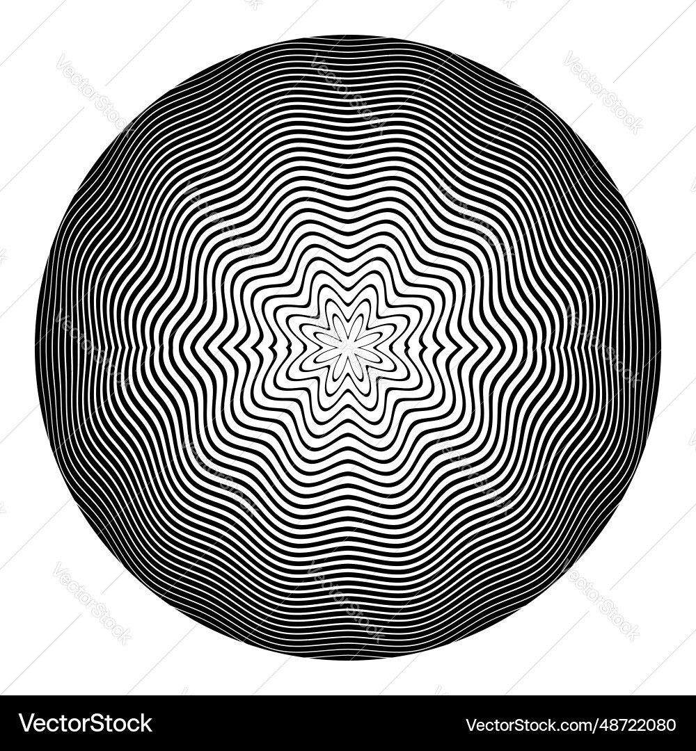 Circle wavy lines pattern Circle wavy lines pattern vector image