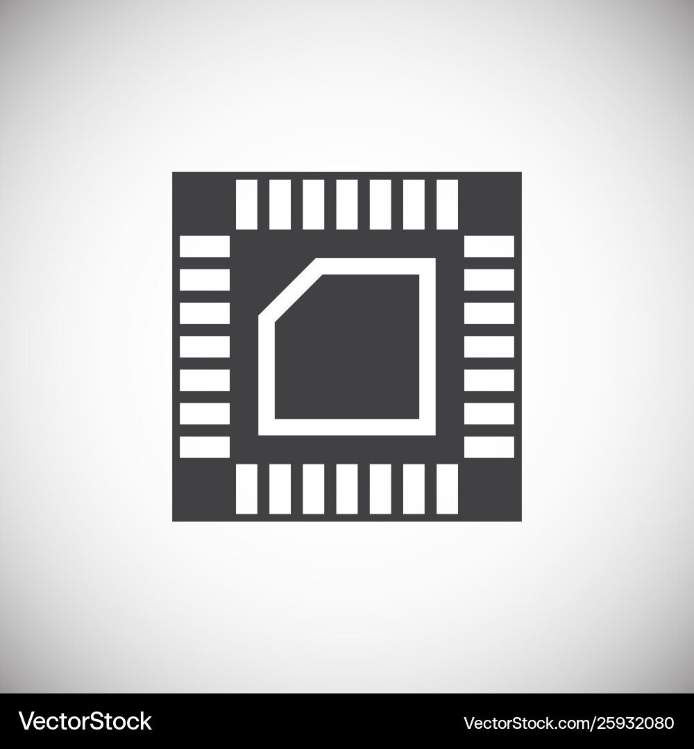 Computer chip related icon on background Computer chip related icon on background Vector Image