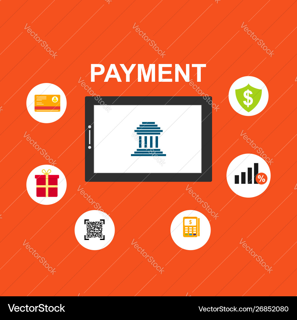Concept online and mobile payments for web page Concept online and mobile payments for web page Vector Image