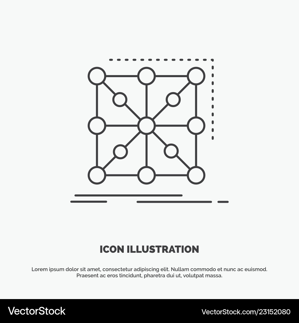 Data Cluster App Icon - Connection vector image