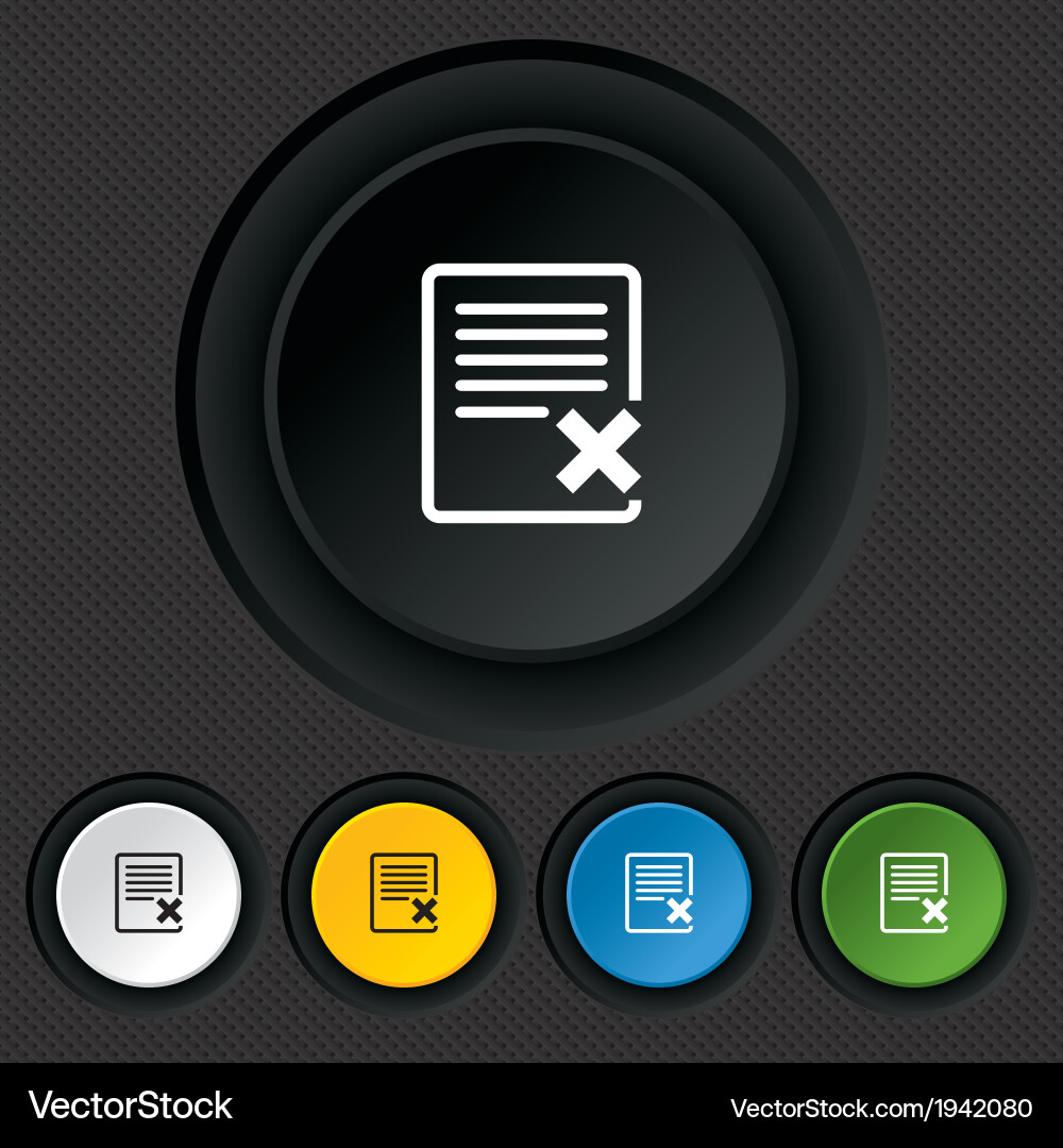 Delete file sign icon remove document symbol Vector Image