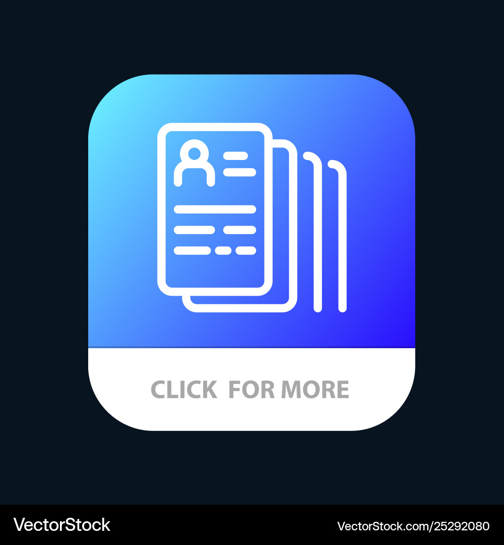 Document find job search mobile app button Document find job search mobile app button vector image