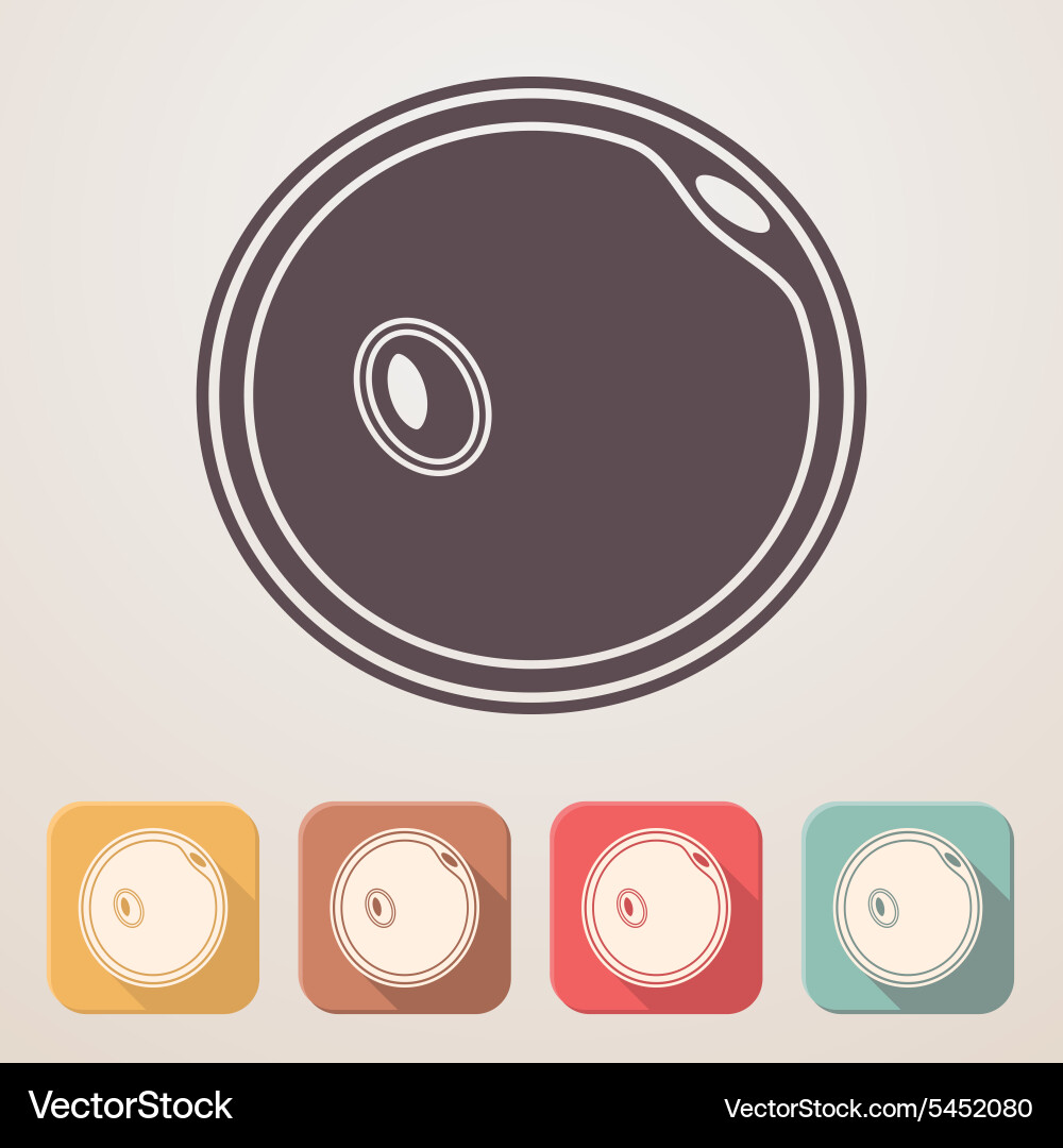 Egg cell flat icon set in color boxes with shadow Vector Image