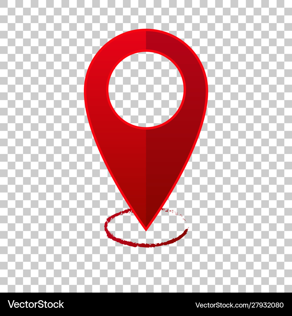 Image positioning on map mark icon red Vector Image