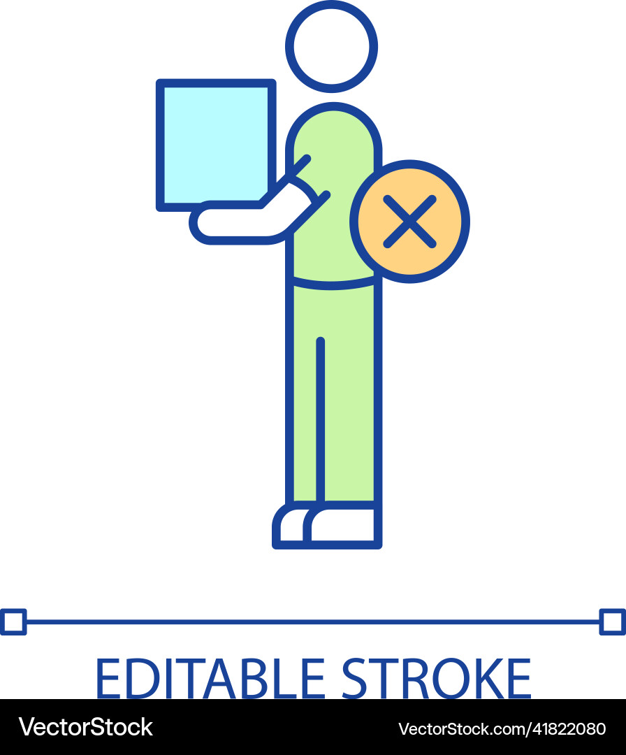 Improper posture in lifting objects rgb color icon Improper posture in lifting objects rgb color icon vector image