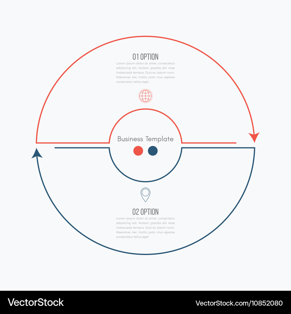 Linear Progress Chart - Two Steps vector image