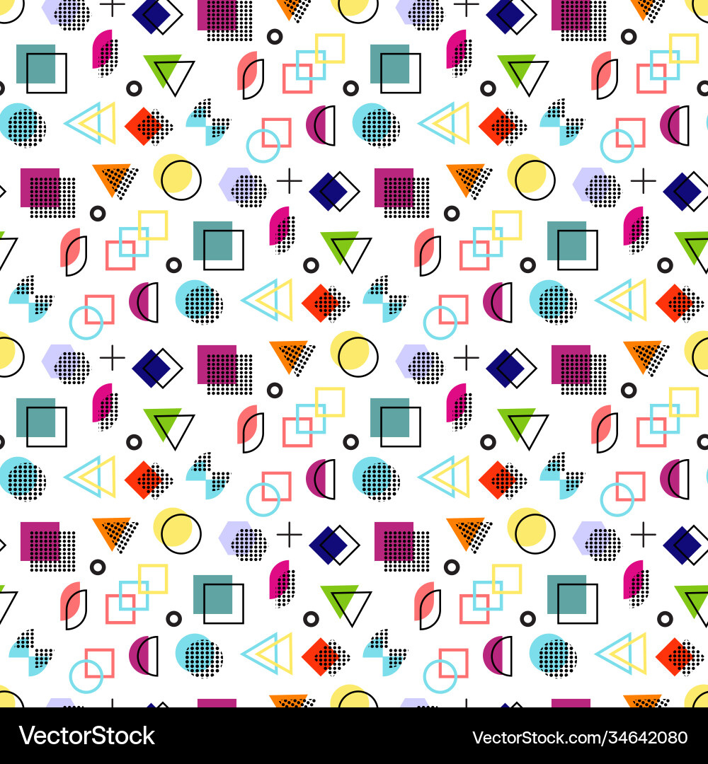 Memphis style with geometric pattern Memphis style with geometric pattern vector image