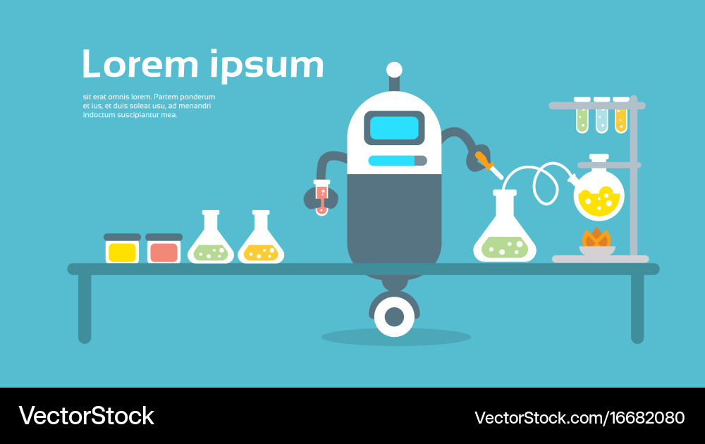 Modern robot scientist artificial intelligence vector image