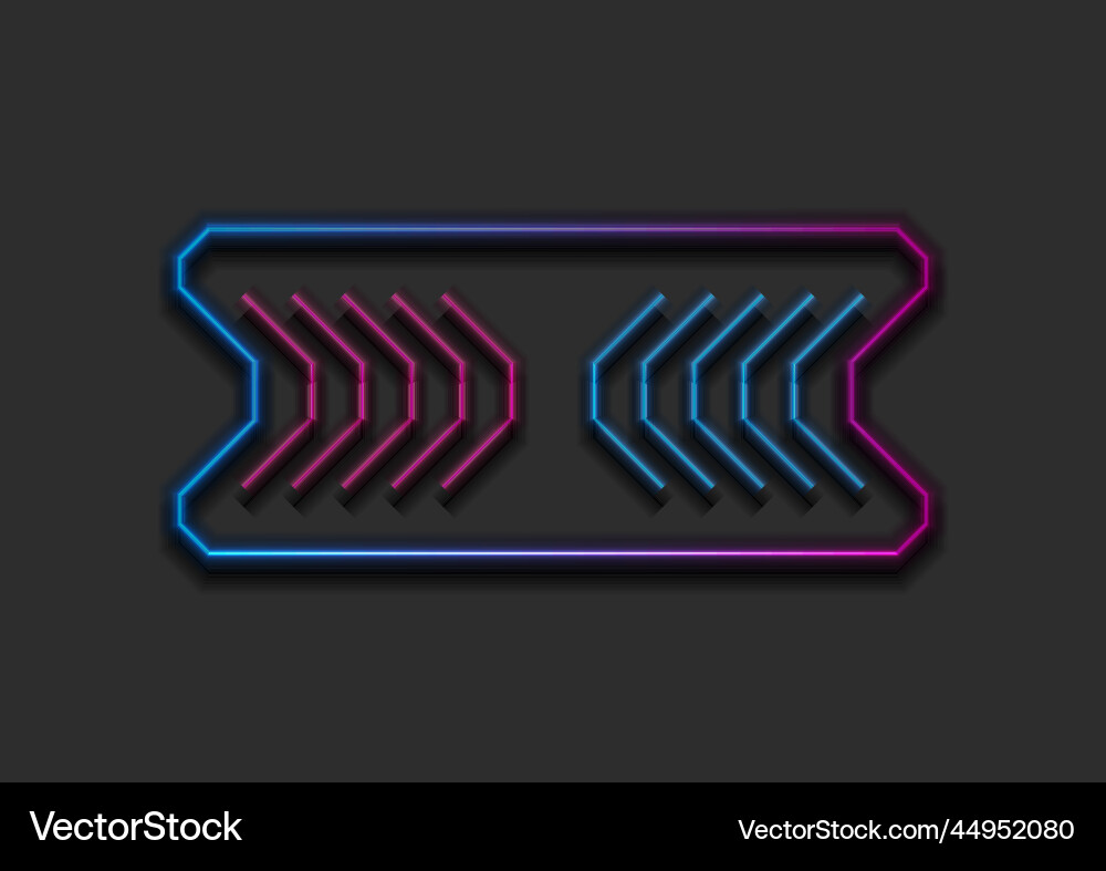 Neon frame with arrows sign tech abstract Vector Image