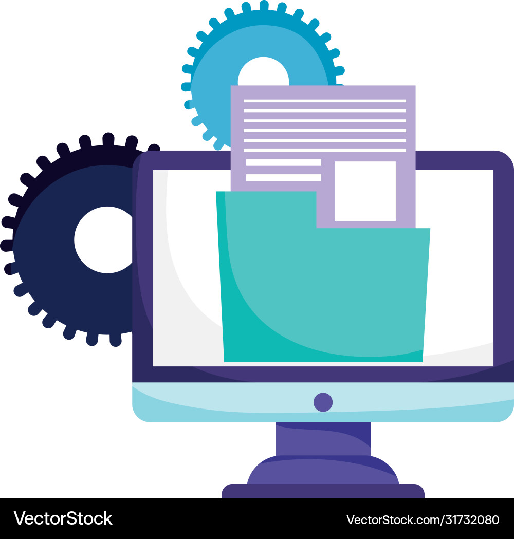 Online Learning Data & Files Vector Image