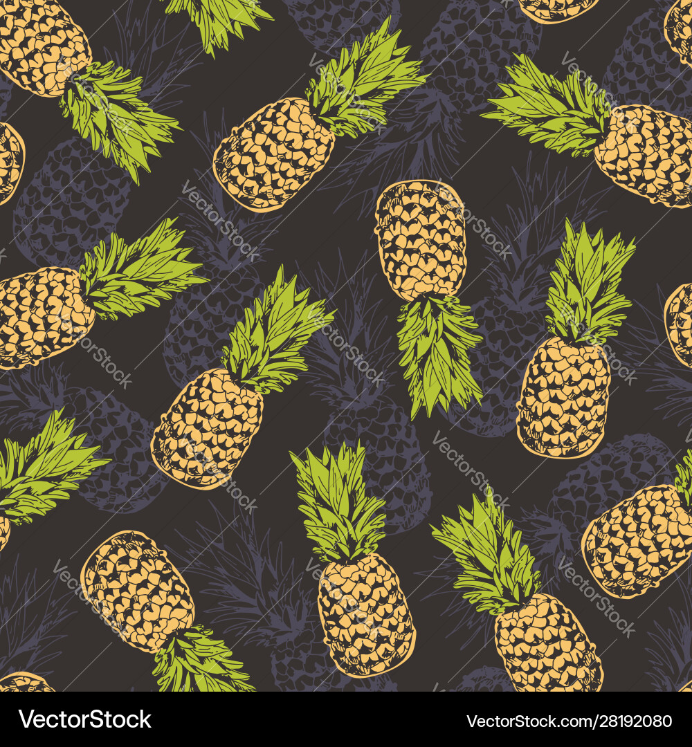 Pineapple seamless pattern background Pineapple seamless pattern background vector image