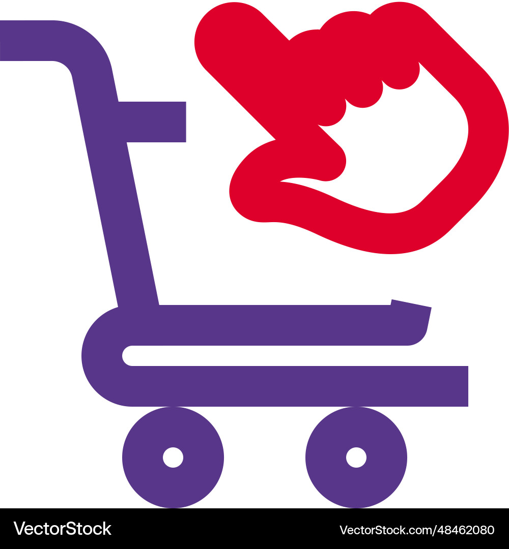 Selecting cart to add on products vector image