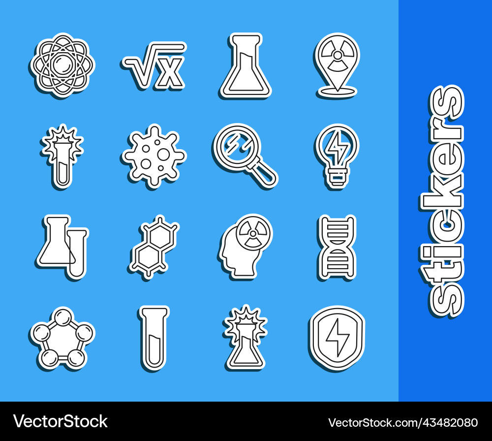 Set line secure shield with lightning dna symbol Set line secure shield with lightning dna symbol Vector Image