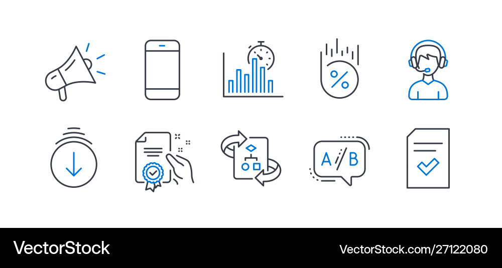 Set technology icons such as scroll down Set technology icons such as scroll down vector image