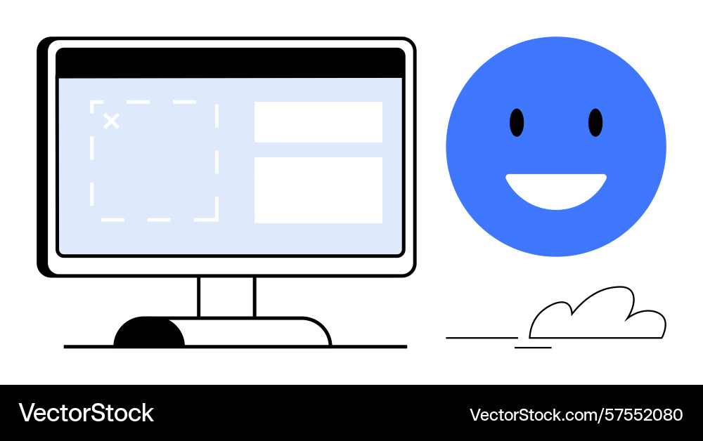 User-friendly web interface with desktop screen User-friendly web interface with desktop screen vector image