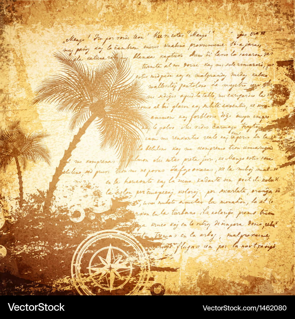 Vintage Travel Letter - Palm & Compass vector image