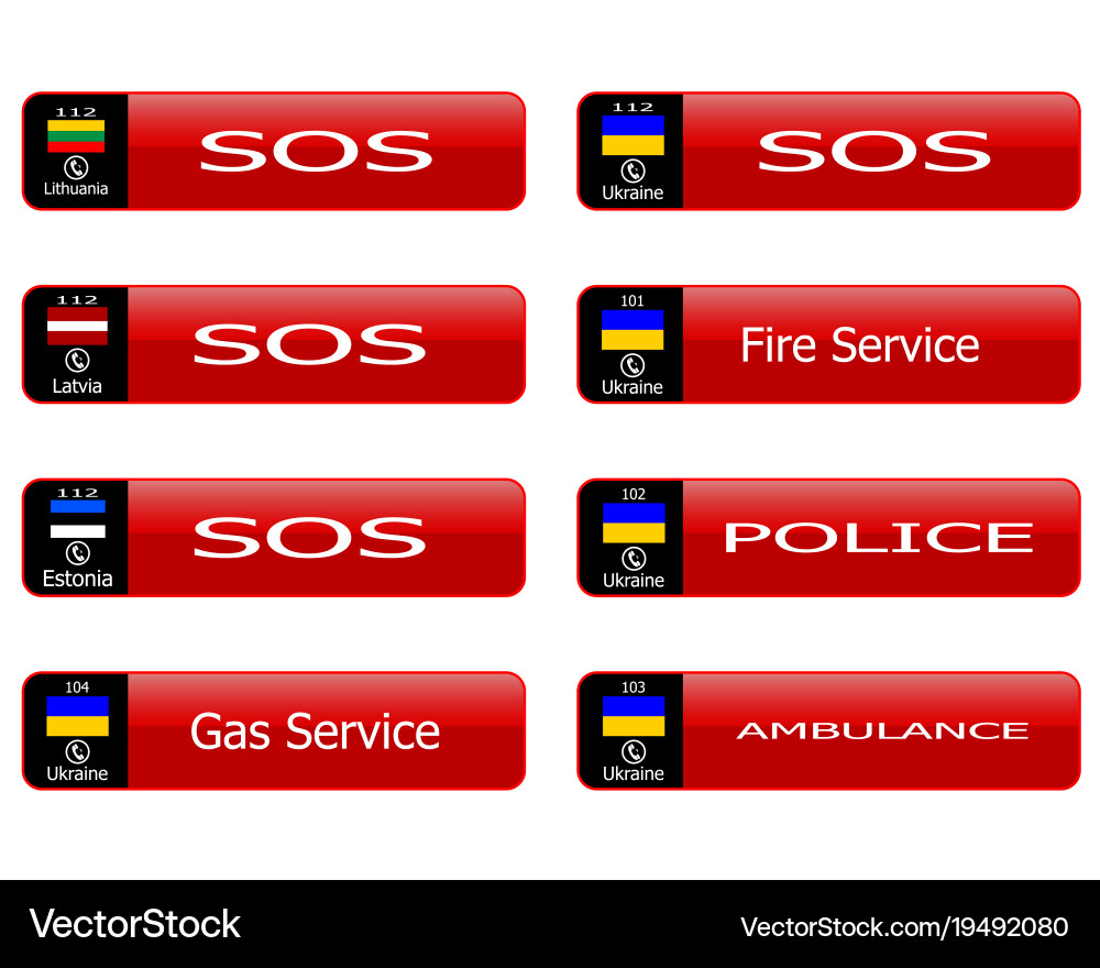 Web button numbers hot lines Vector Image