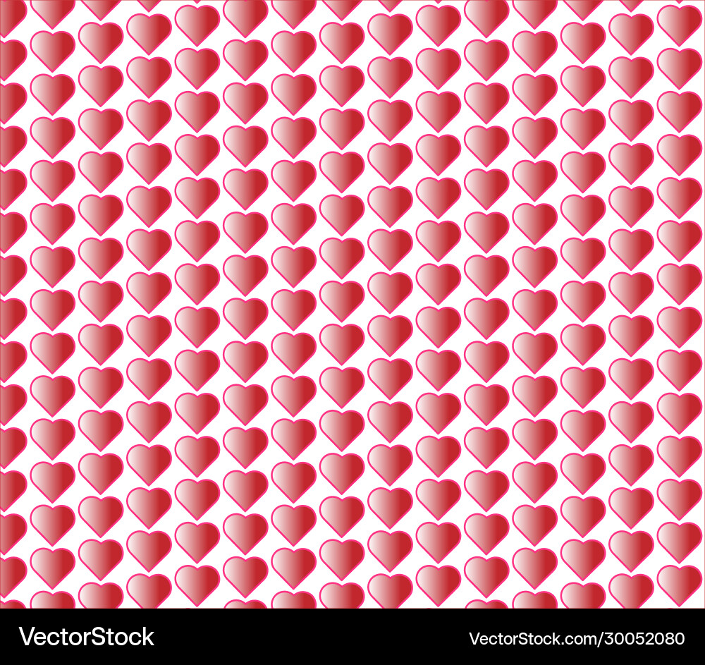 White background with a red gradient heart pattern vector image