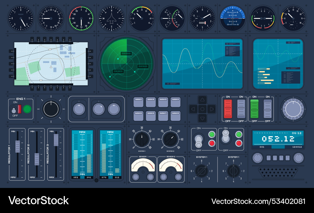 A set of control panel elements various A set of control panel elements various vector image