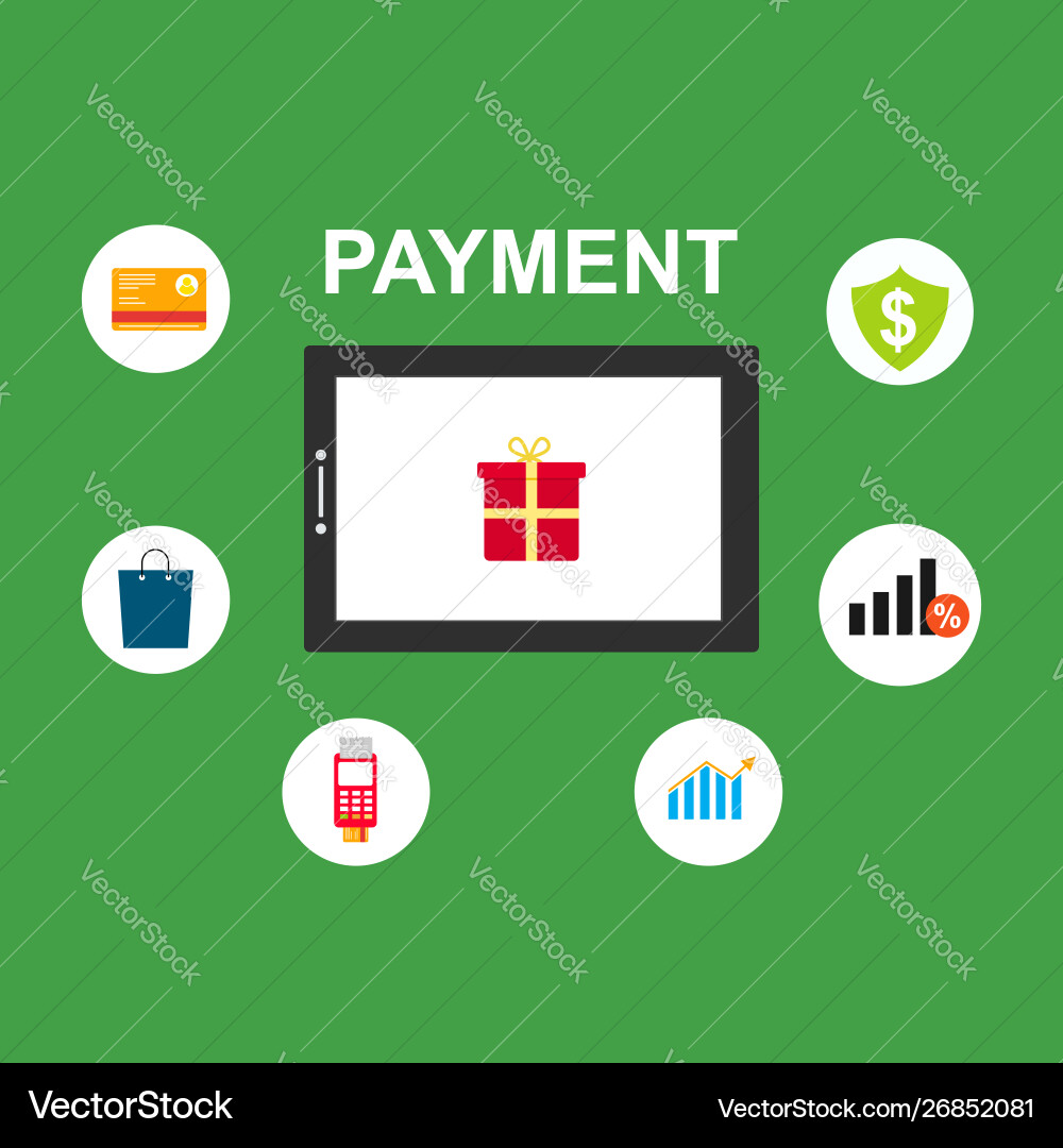 Concept online and mobile payments for web page Concept online and mobile payments for web page Vector Image