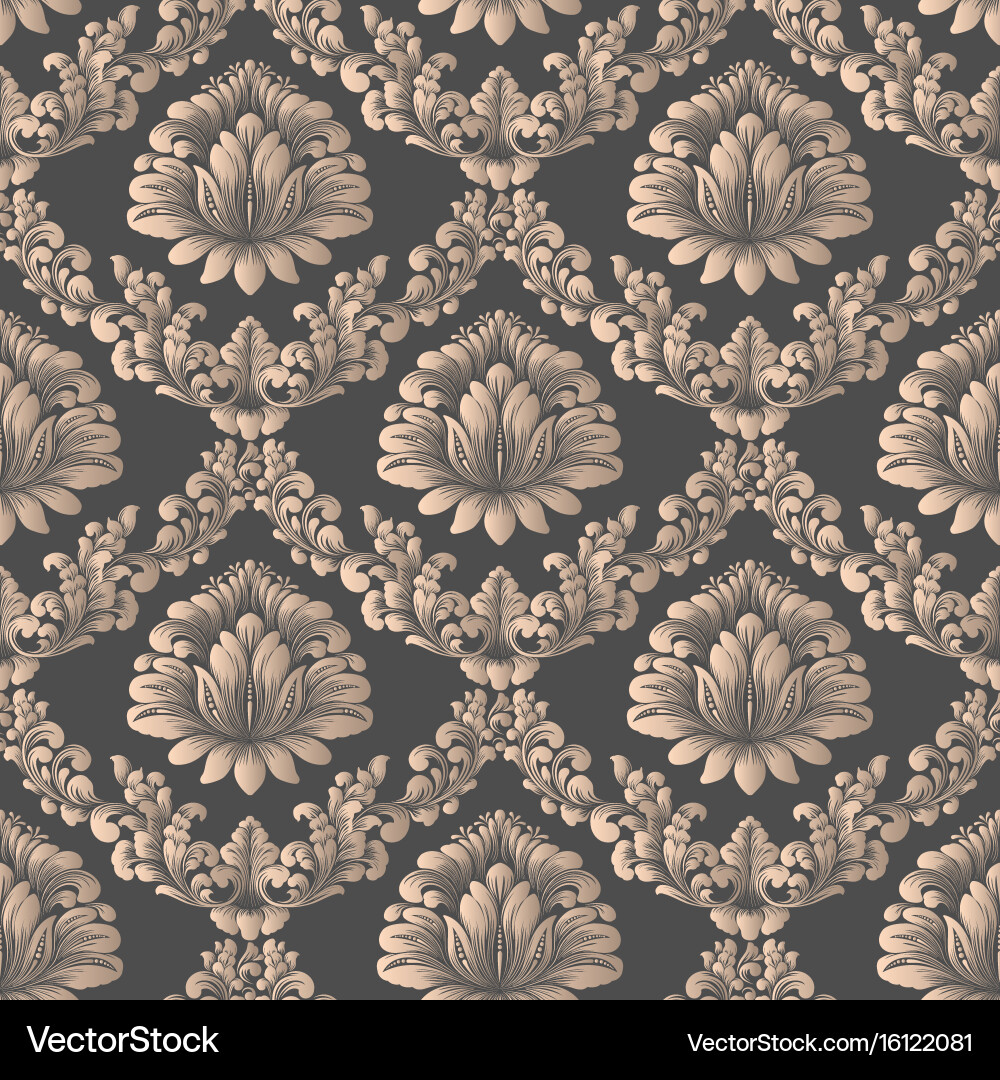 Damask seamless pattern background elegant vector image