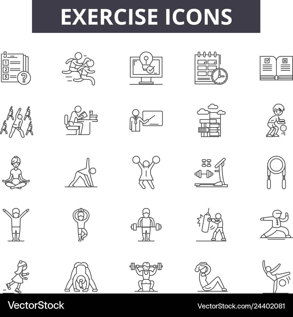 Exercise line icons for web and mobile design Exercise line icons for web and mobile design vector image