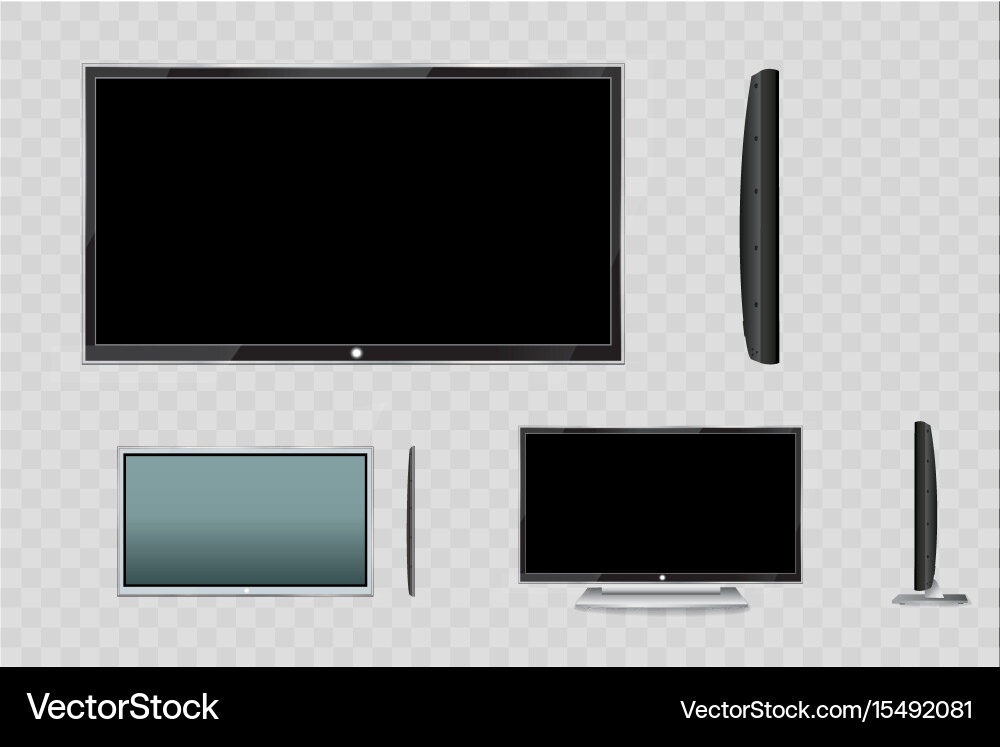 Flat led monitor of computer or black photo frame Vector Image