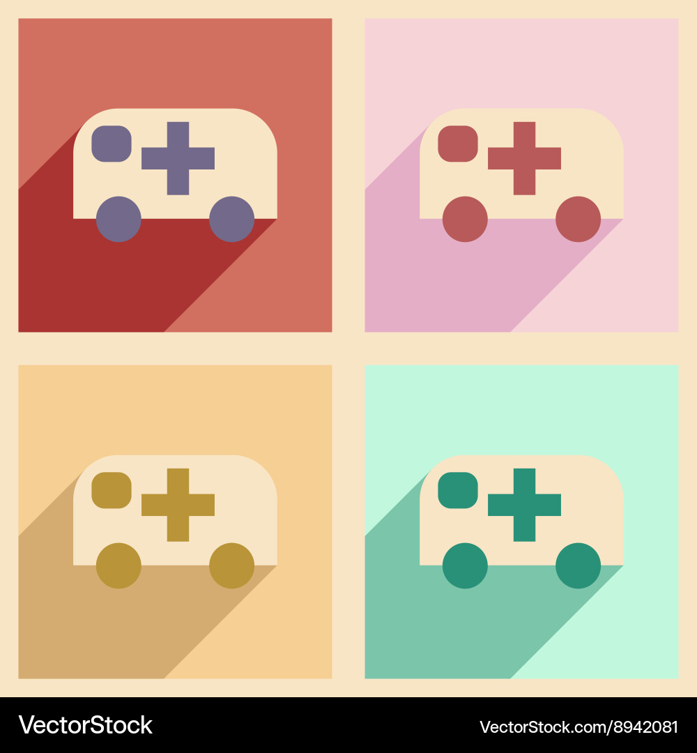 Flat with shadow concept and mobile application Vector Image