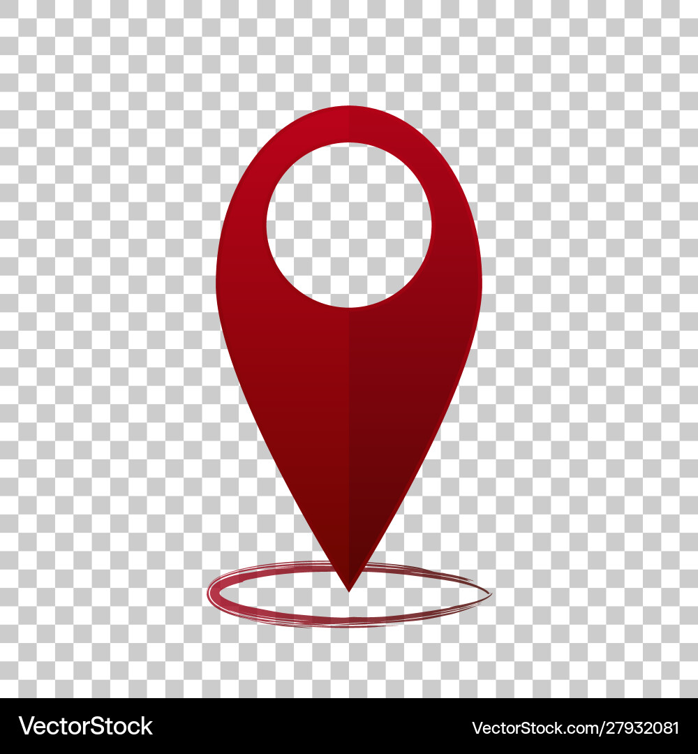 Image positioning on map mark icon red vector image