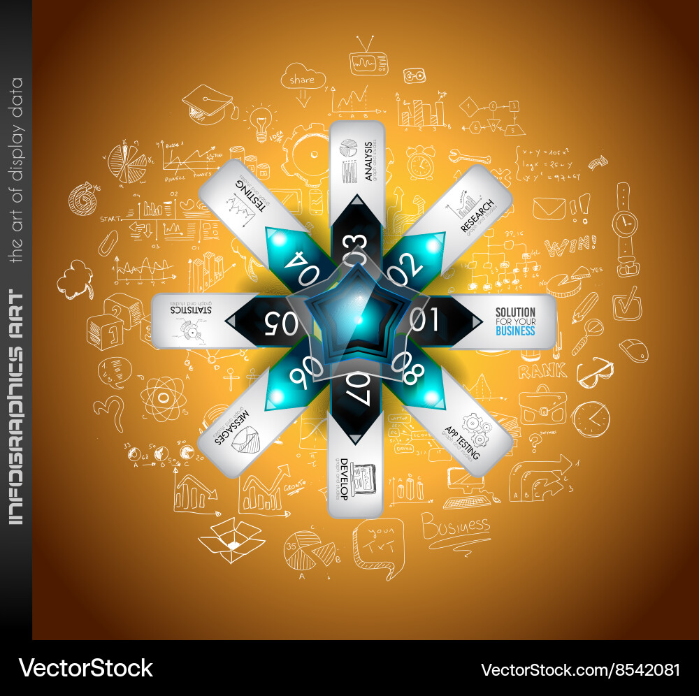 Infographics complex layout with option buttons Vector Image