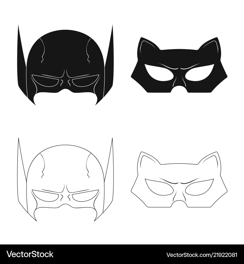 Isolated object of hero and mask logo collection Vector Image