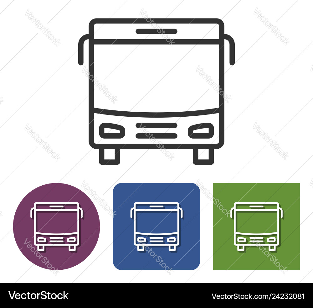 Line icon of bus in different variants Line icon of bus in different variants vector image