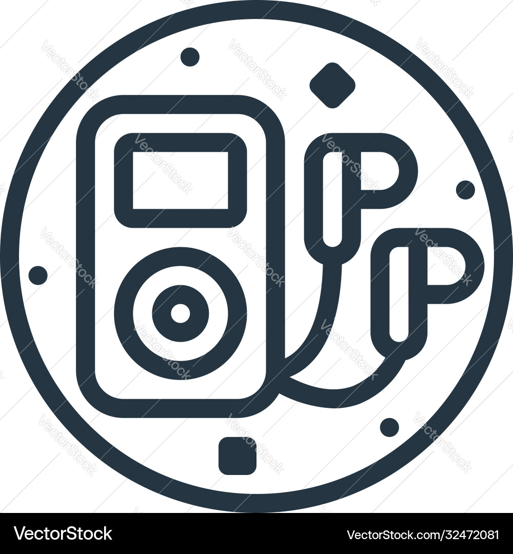 Mp player icon isolated on white background Vector Image