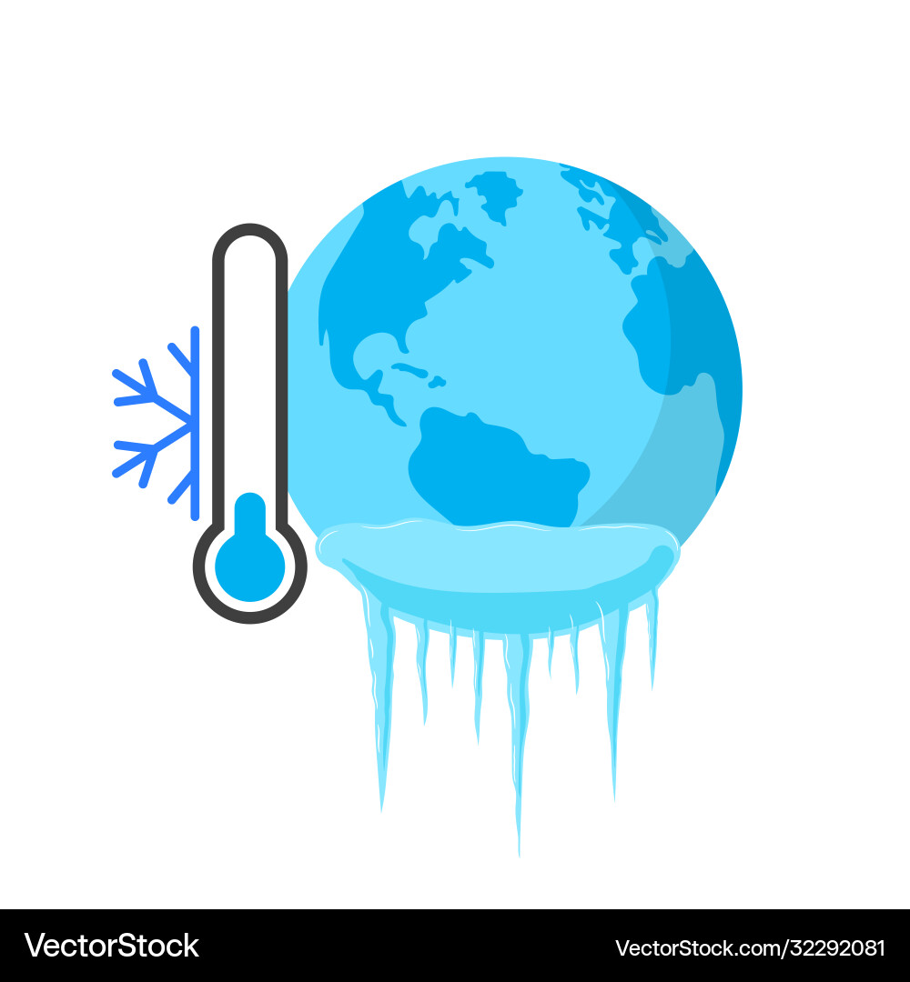 Planet in ice on withe Planet in ice on withe vector image