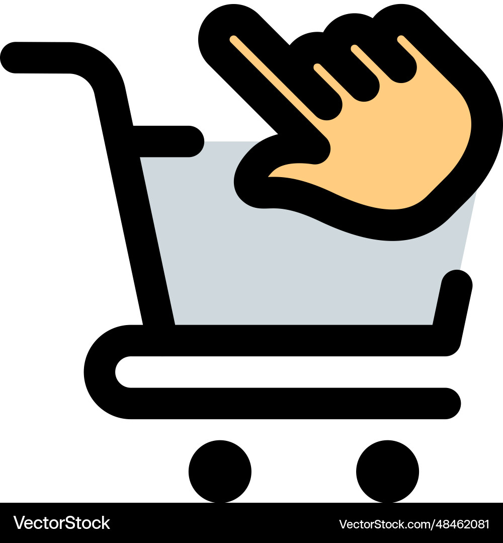Selecting cart to add on products vector image