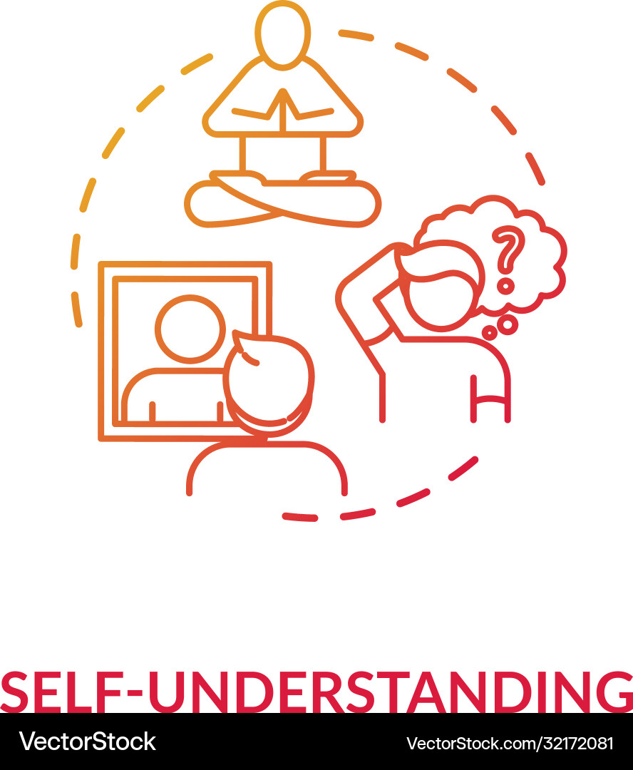 Self understanding red gradient concept icon Self understanding red gradient concept icon vector image