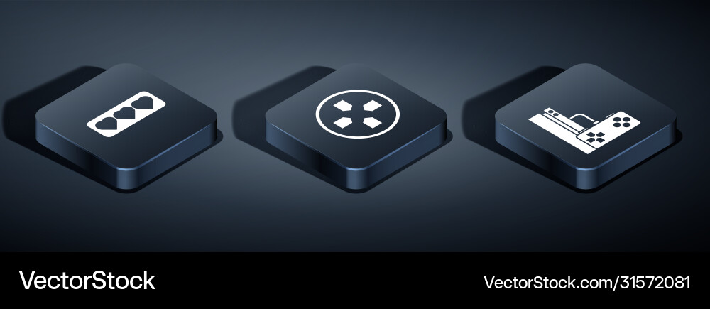 Set isometric like and heart game console Set isometric like and heart game console vector image