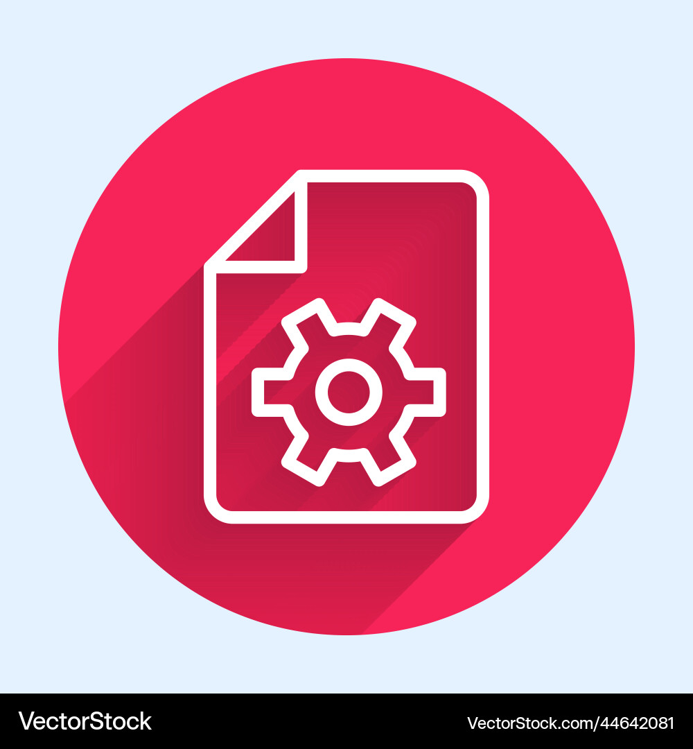 White line document settings with gears icon White line document settings with gears icon vector image