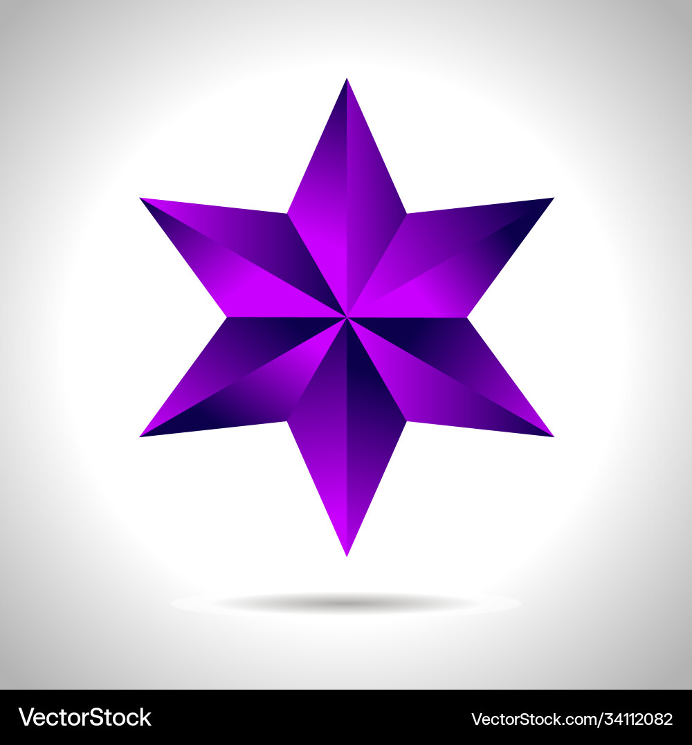 A purple gold star on steel background file new vector image