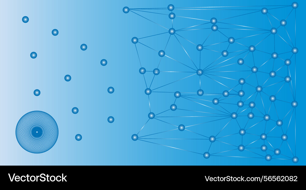 Abstract network design gradient blue background vector image