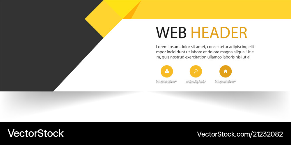 Abstract web header template yellow black Abstract web header template yellow black vector image