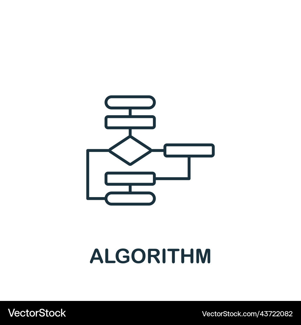 Algorithm icon line simple psychology Algorithm icon line simple psychology vector image