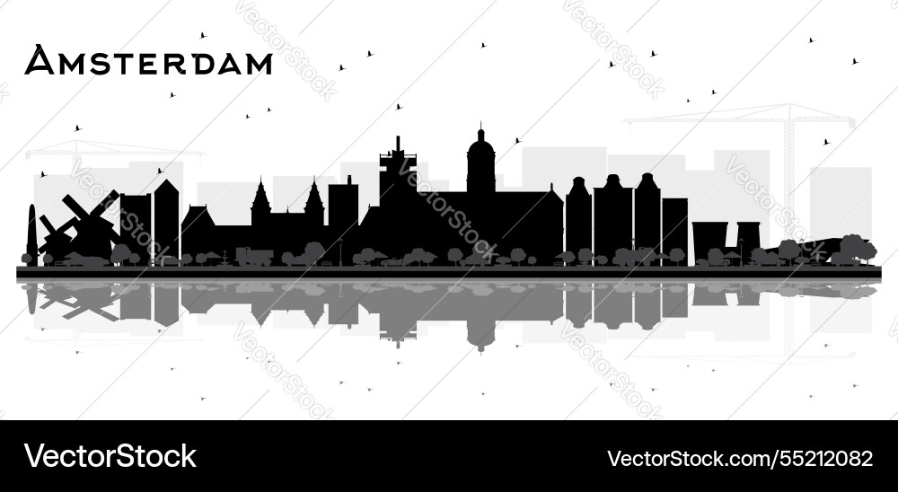 Amsterdam holland city skyline silhouette Amsterdam holland city skyline silhouette vector image