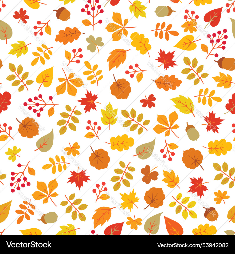 Autumn Leaf Pattern - Seamless Tile Vector Image