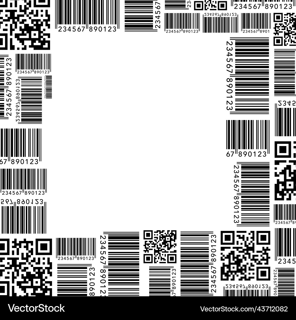 Barcode and QR Code Frame Pattern vector image