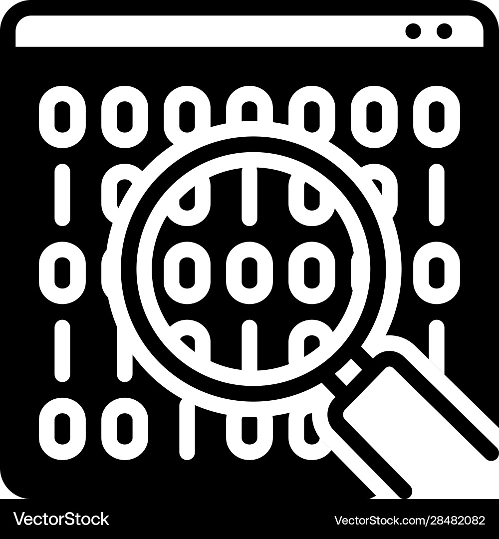 Binary data search symbol Vector Image